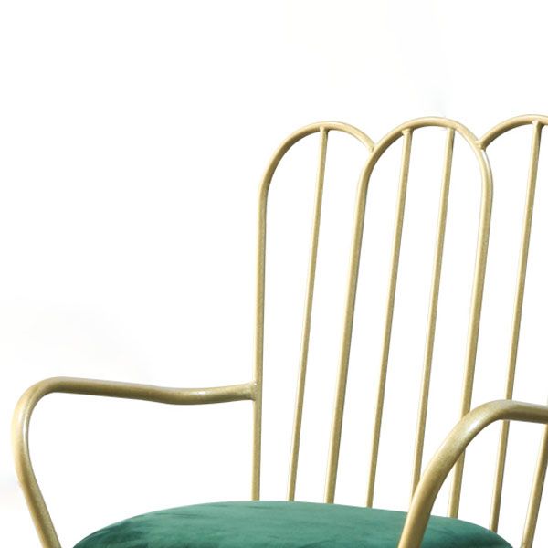 Nordic Metal Dining Room Chairs Slat Back Side Chair for Restaurant Use