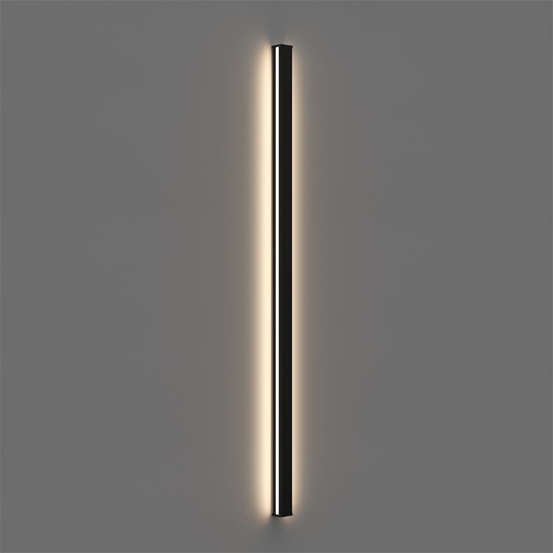 Metal Linear Shade Wall Light Modern Style 1-Light Wall Mounted Light Fixture in Black