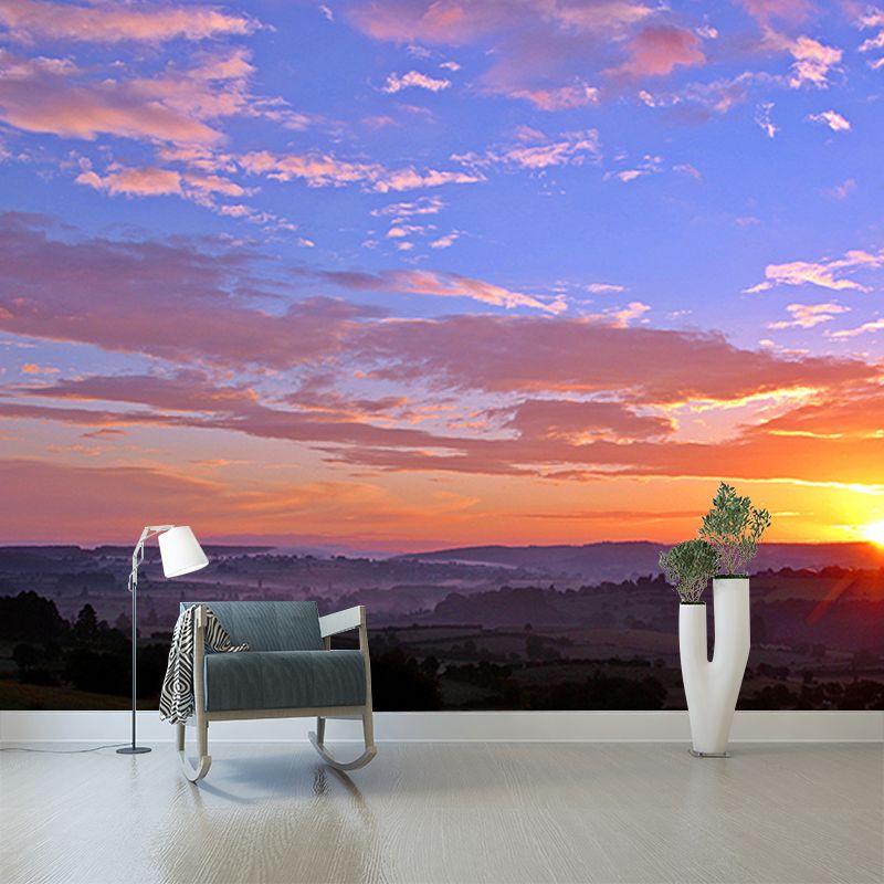 Eco-friendly Wall Mural Wallpaper Setting Sun Photography Sitting Room Wall Mural
