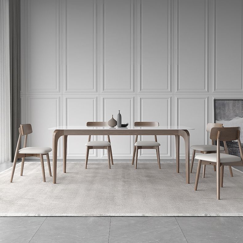 Middeleeuwse moderne gesinterde stenen tafel voor restaurant rechthoektafel met houten 4 poten