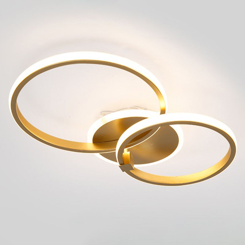 Circle Semi Flush Mount Light Fixture 2 Lights Acrylic Contemporary Ceiling Lights Flush Mount