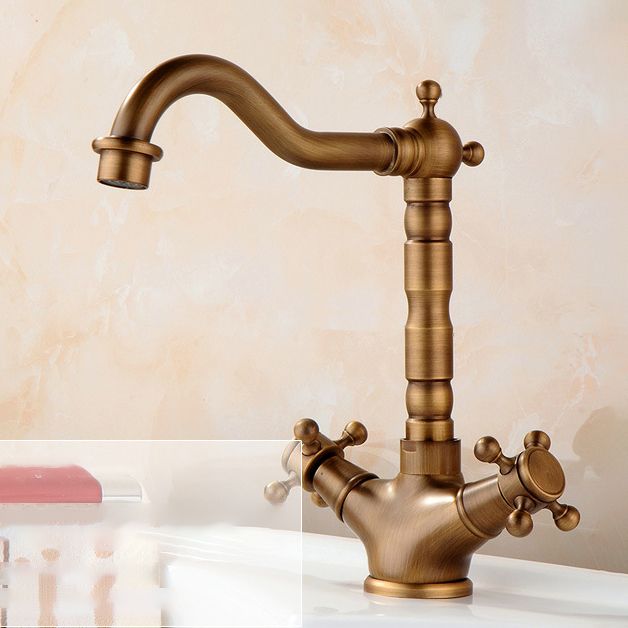 Glam Centerset Faucet 1 Hole Sink Faucet with 2 Cross Handles