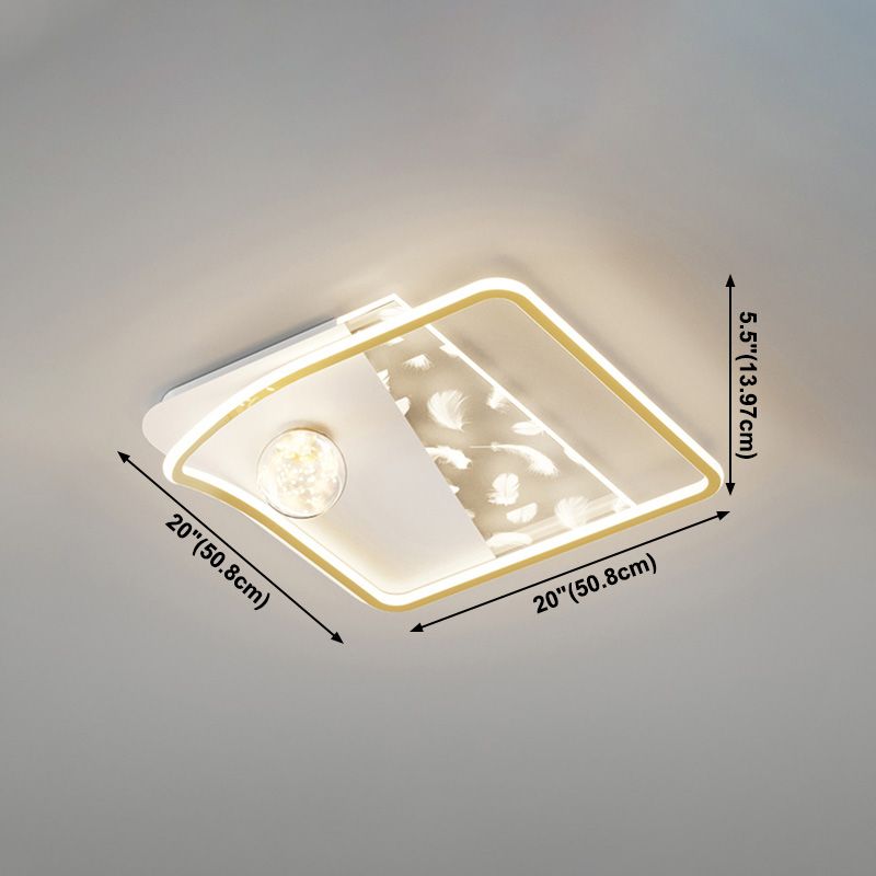 Plafonnier LED moderne et créatif en plumes, 3 lumières en fer, pour salon et chambre à coucher