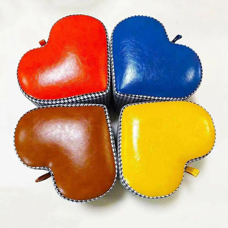 Ottoman Faux Leather Modern Specialty Water Resistant Houndstooth Pattern Ottoman