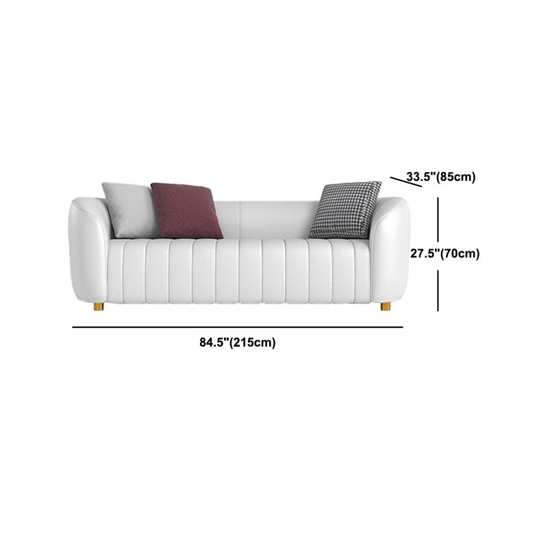 22.83" Wide Tuxedo Arm Sofa White Standard Sofa for Living Room