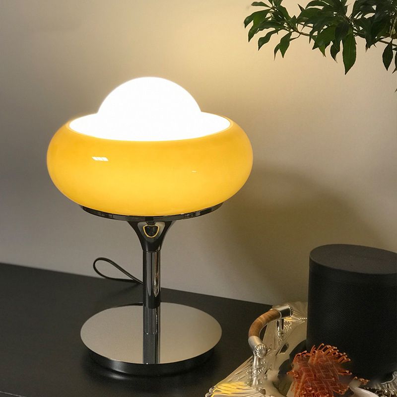 Lampade da comodino Egg Luci da comodino moderne a 1 luce con paralume in vetro per camera da letto