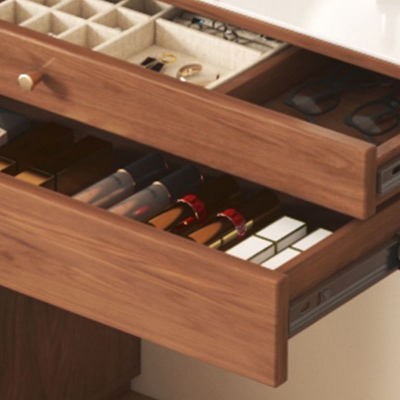 Modern Solid Wood Table Makeup Vanity with Drawers for Bedroom