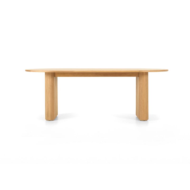 Contemporary Style Dining Table Oval Solid Wood Table for Home Kitchen