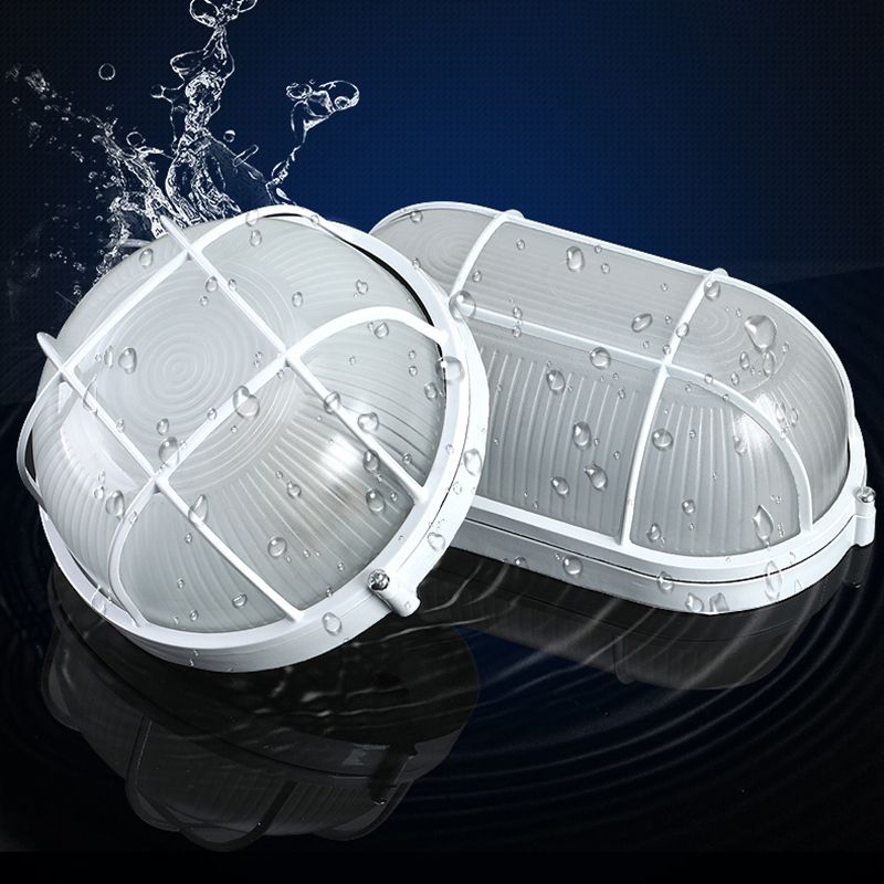 Simplicity Lámpara de techo para balcón, resistente al agua, a prueba de herrumbre, 1 luz de montaje empotrado para exteriores