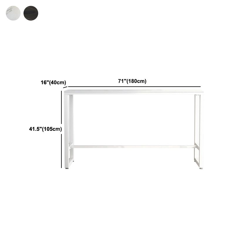Modern Rectangle Bar Counter Table Stone Bar Counter Table with Metal Legs