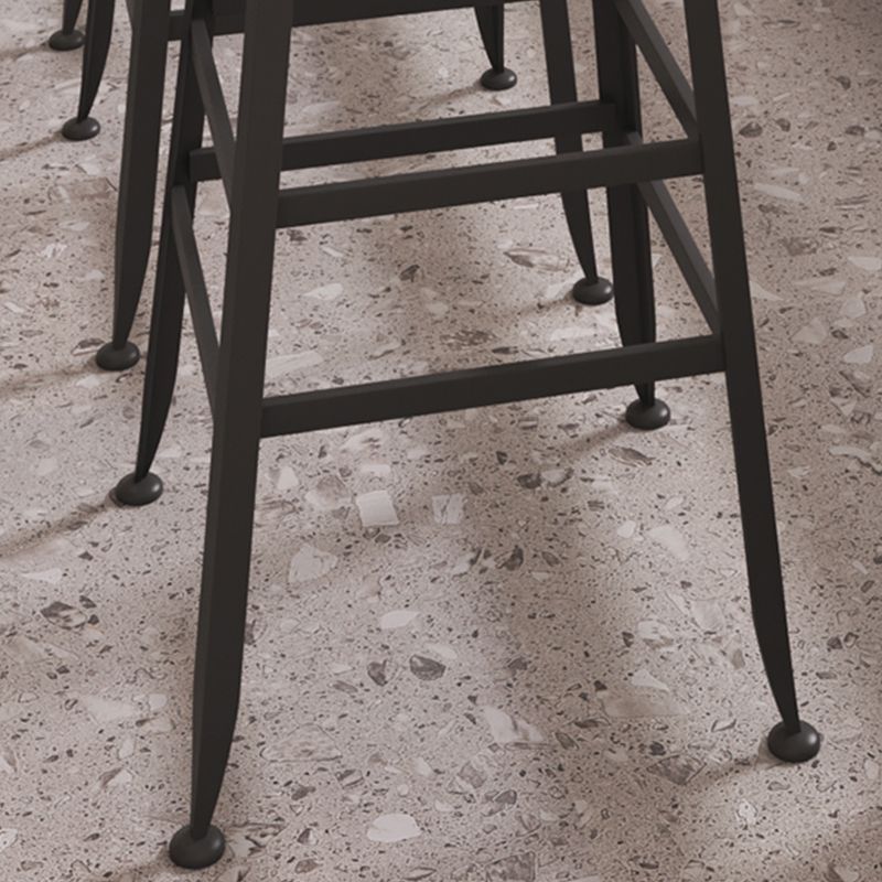 Black Contemporary Counter Height Stools Low Back Bar Stools