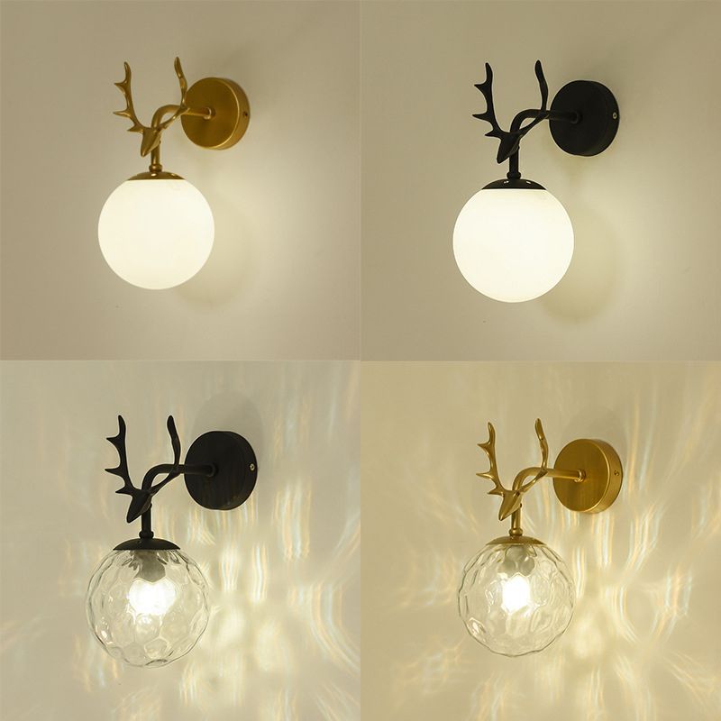 Glass Globe Sconce Light Modern 1-Light Sconce Light Fixture