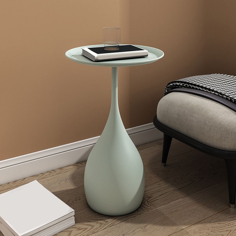 Modern Style Metal Iron Base Metal Desktop Paint Craft Round Side Table