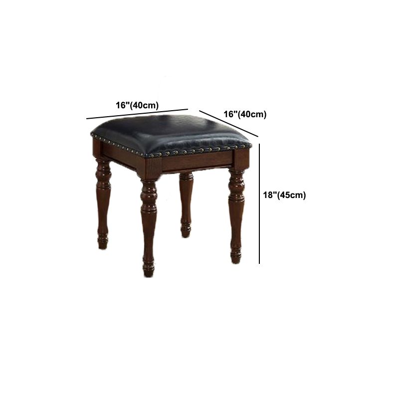 55.1"height Brown/ White Wood Makeup Vanity with Drawers and Mirror