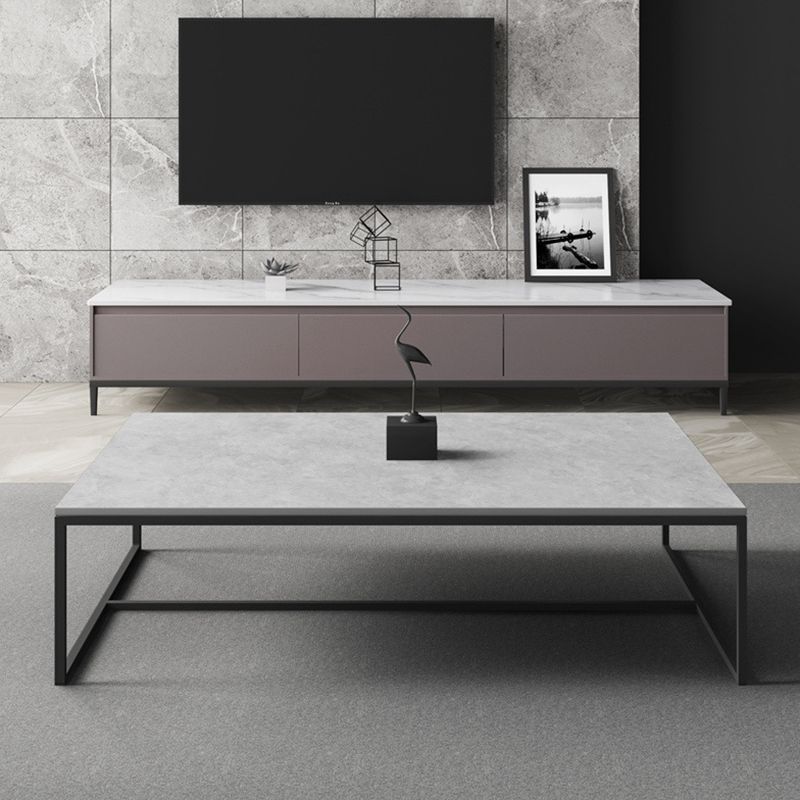 Rectangular Metal Coffee Table Modern 1 Single Cocktail Table