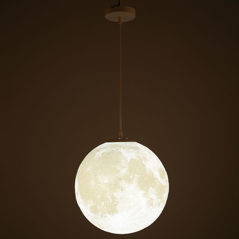 Globe Acrylic Hanging Light, Simple Moon Shade Hanging Lamp for Bedroom