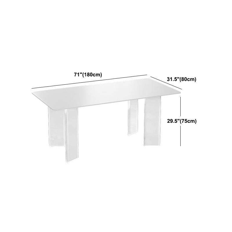 Modern White Dining Set Rectangle 1/2/4/5/7 Stone and Acrylic Pieces Dinette Set