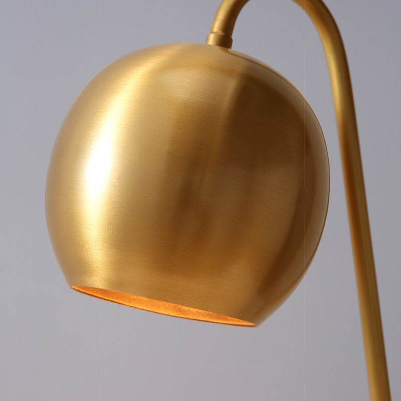 Minimalist Style Table Lamp Brass Spherical Night Table Lamp with Metal Shade