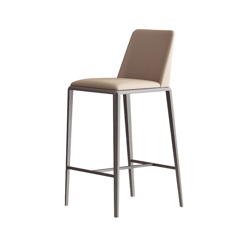 Upholstered Bar Stools Low Back Dining Stools with Metal Base