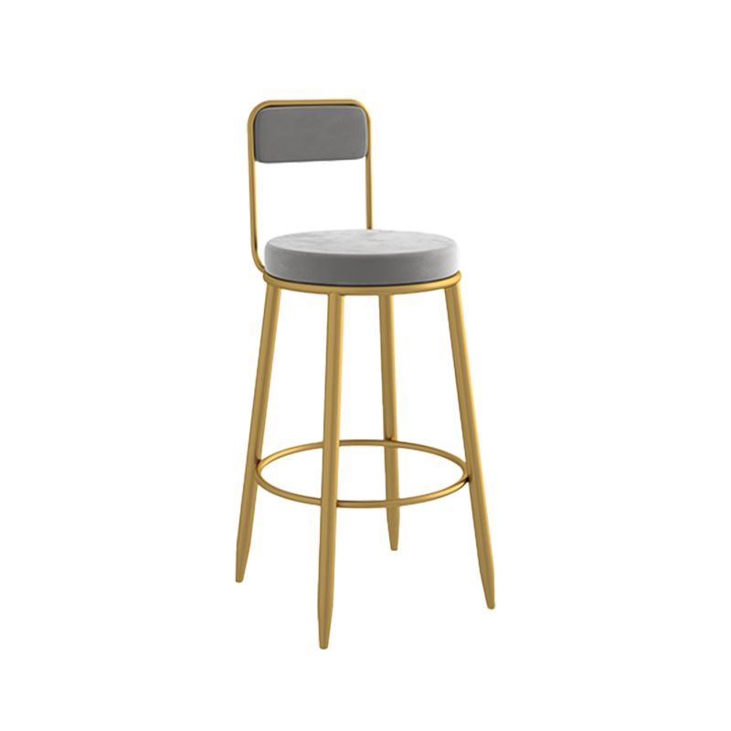 Round Upholstered Dining Stools Armless Bar Stools with Footrest