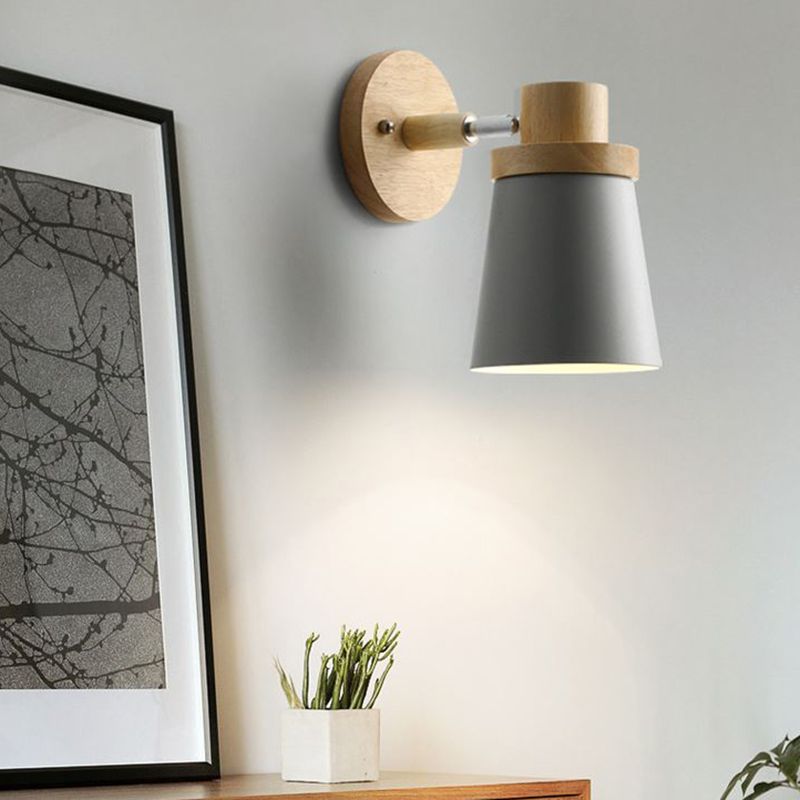 1-Light Geometric Wall Light Fixtures Modern Style Metal Wall Mount Lamp
