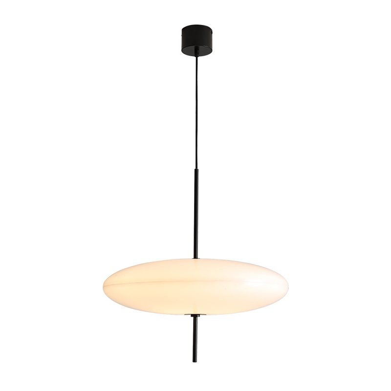White Flying Saucer Suspension Pendant Simplicity 1 Head Acrylic Hanging Light for Dining Room