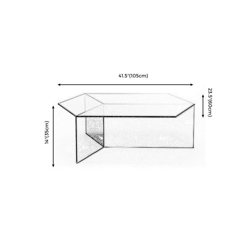 Geometric Clear Acrylic Coffee Table Modern Colored Cocktail Table