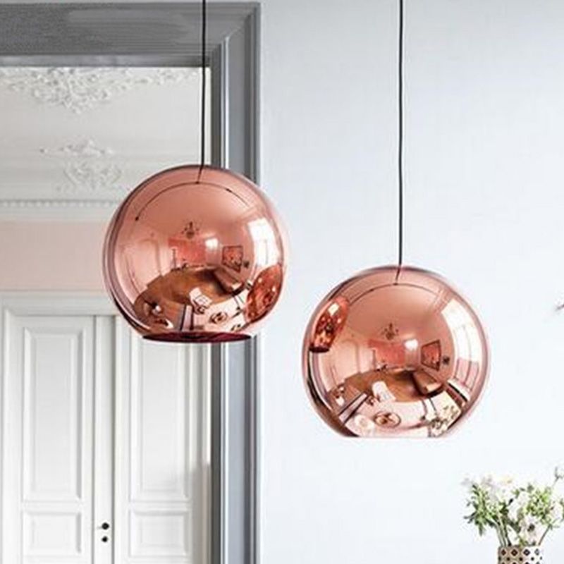 Elektroplattierte Spiegelglas Kugel Anhänger Lampe 1-Licht postmoderner Kleidungsgeschäft Dekoratives hängendes Licht