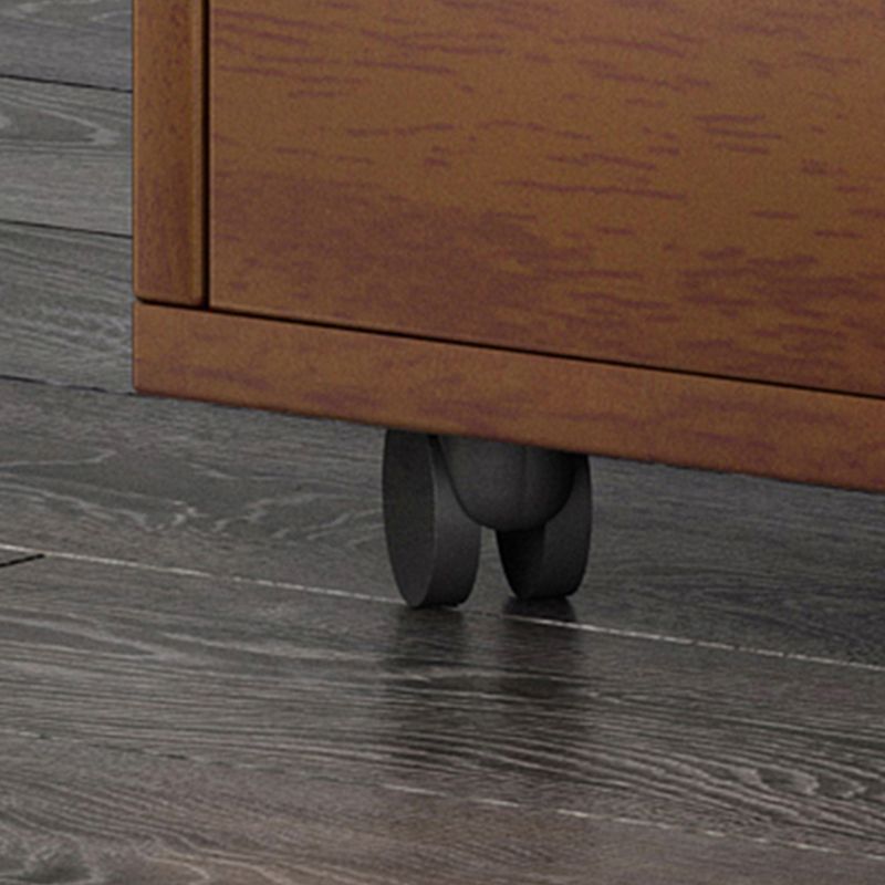 Modern Style Bedroom Wardrobe Movable Wooden Armoire with Drawers