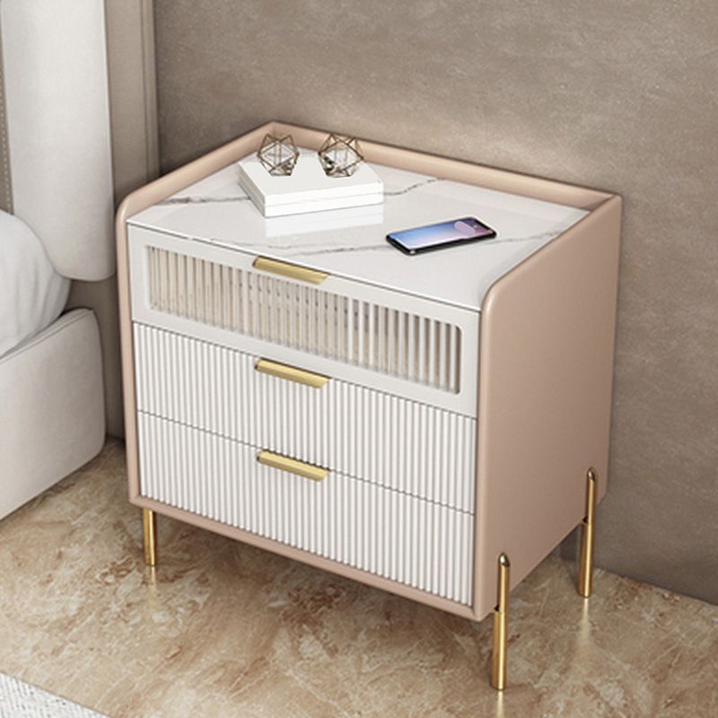 Wood Nightstand 16" Wide Bed Nightstand with Draewrs and Legs