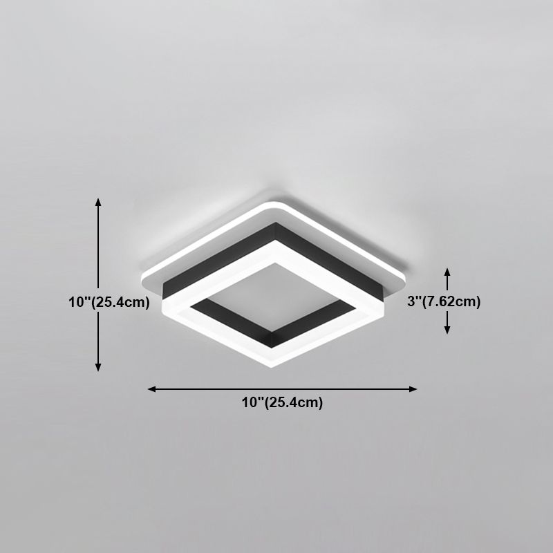 Plafonnier LED rond noir, luminaire de plafond Simple et affleurant pour le salon