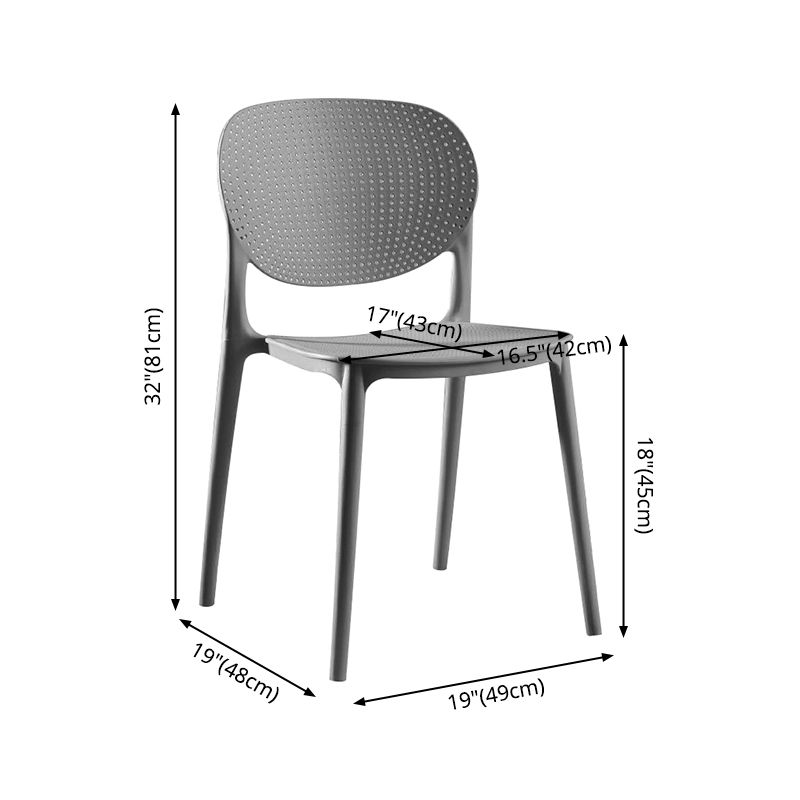 Modern Plastic Open Back Side Chair 32"H Acrylic Dining Chair for Restaurant Bedroom