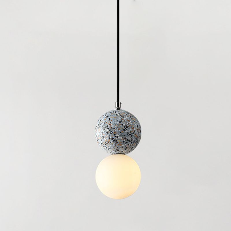 1-Light Spherical Hanging Pendant Modern Style Glass Hanging Lighting for Living Room