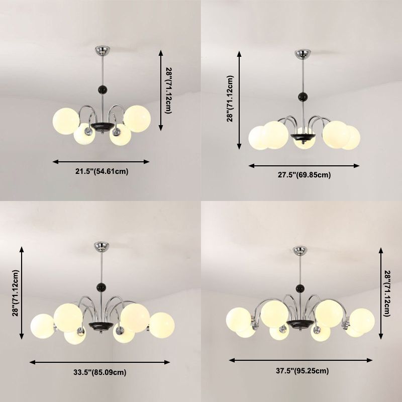 Modern Dining Room Lighting Glass Chandelier Light Fixtures Cafe Restaurant Hanging Chandelier