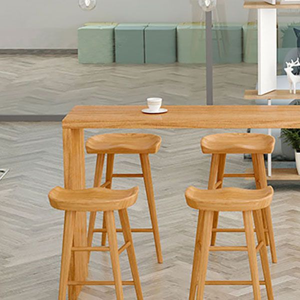 1/5/9 Pieces Luxurious Rectangular Pub Table Set Wooden Counter Table with Backless Stools