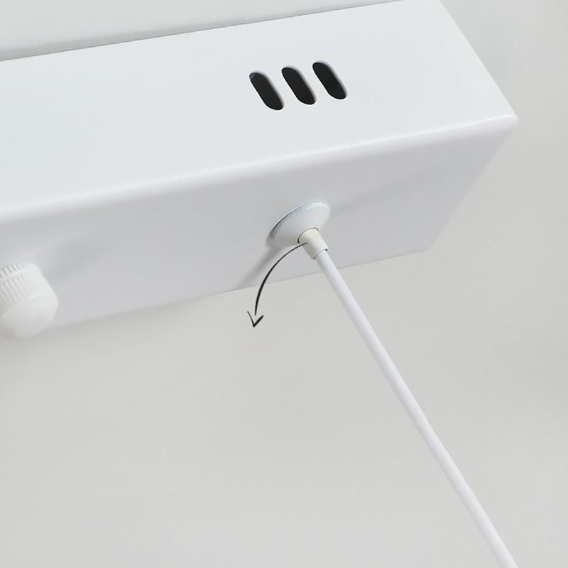 Modern Metal Pendant Lighting Linear Shape Hanging with Acrylic Shade Light in White