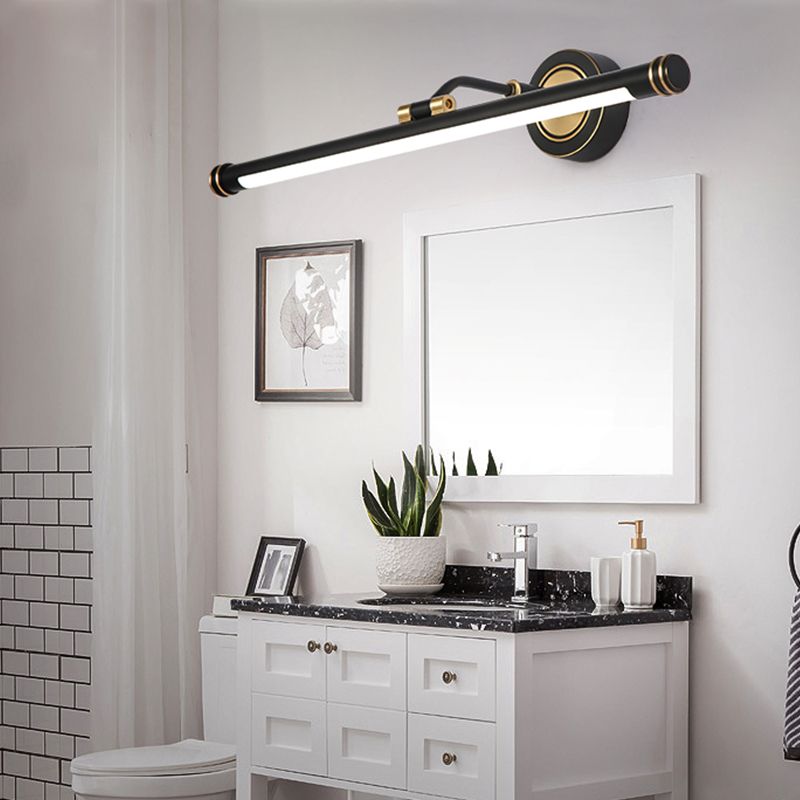 Nuance linéaire en métal applique lumière de style moderne de style miroir à 1 lumière lumière murale