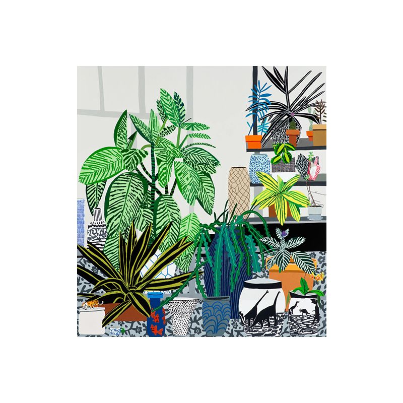 Children's Art Potted Plant Canvas Study Room Wall Art Decor in Green, Multiple Sizes Available