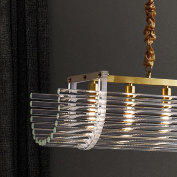 Modern Style Island Light Clear Glass Hanging Light for Dining Room