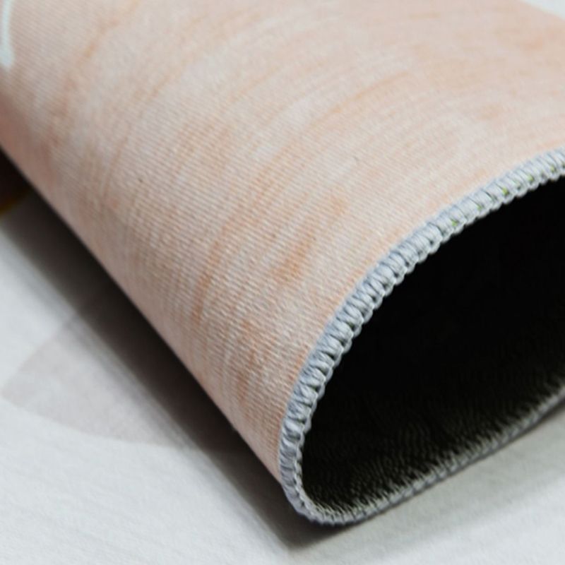 Minimalist Color Block Rug Apricot Tone Polyester Area Carpet Non-Slip Backing Rug for Living Room