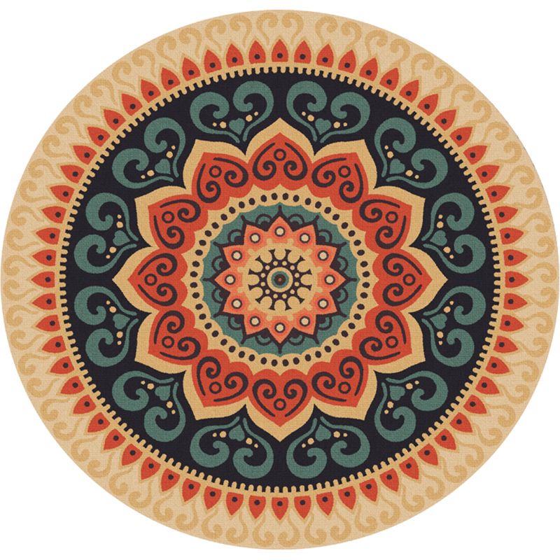 Tappeto mandala persiano mandala a motivi multiplori polipropilene tappeto resistente alla lavabile in lavatrice in lavatrice per decorazioni per la casa