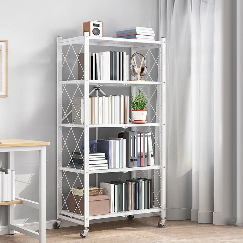 Modern Style Metal Bookshelf Open Etagere Shelf Home Bookcase