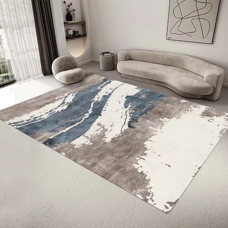 Industrial Rug Polyester Abstract Graphic Rug Stain Resistant Rug for Home Decor