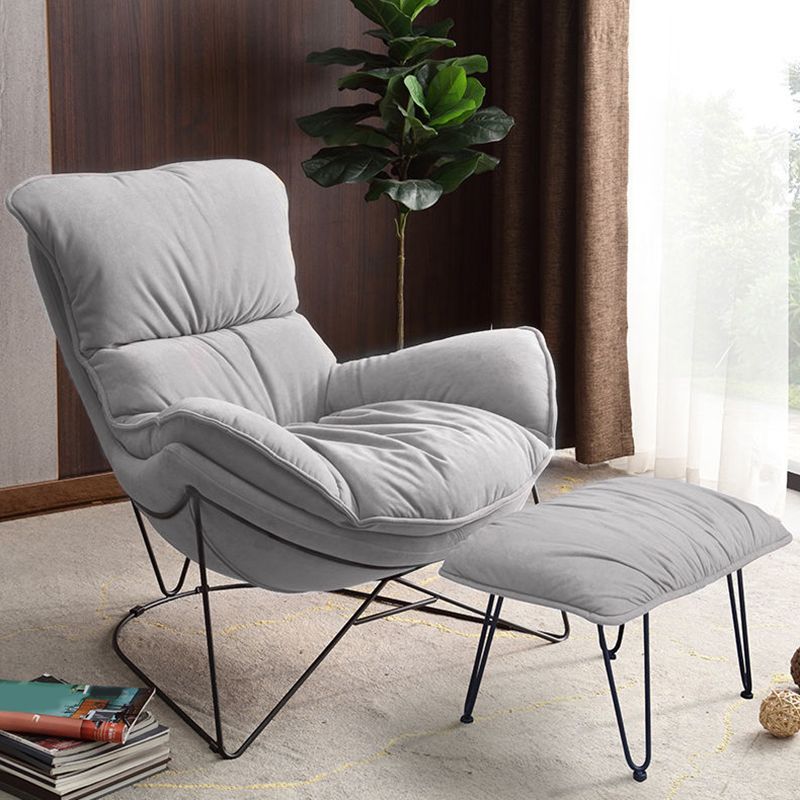 Contemporary Rocking Chair Cotton Upholstered Tufted Solid Color Indoor Rocking Chair