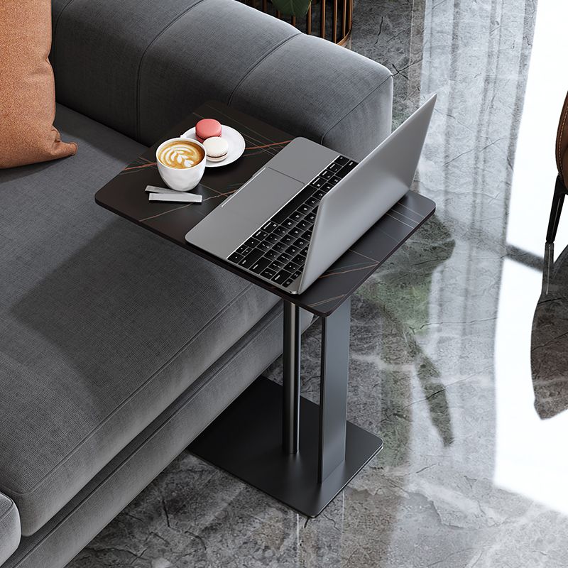 Contemporary Metal C Side Table 21.65" Tall Rectangular End Table