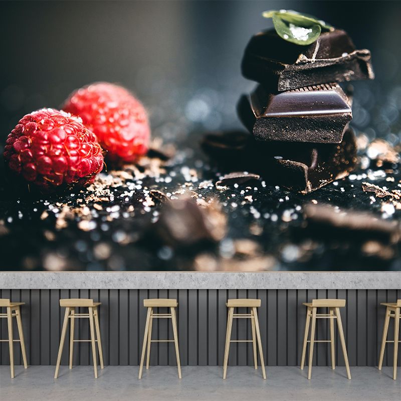 Delicious Chocolate Wall Paper Mural Stain Resistant Wall Covering for Dessert Shop