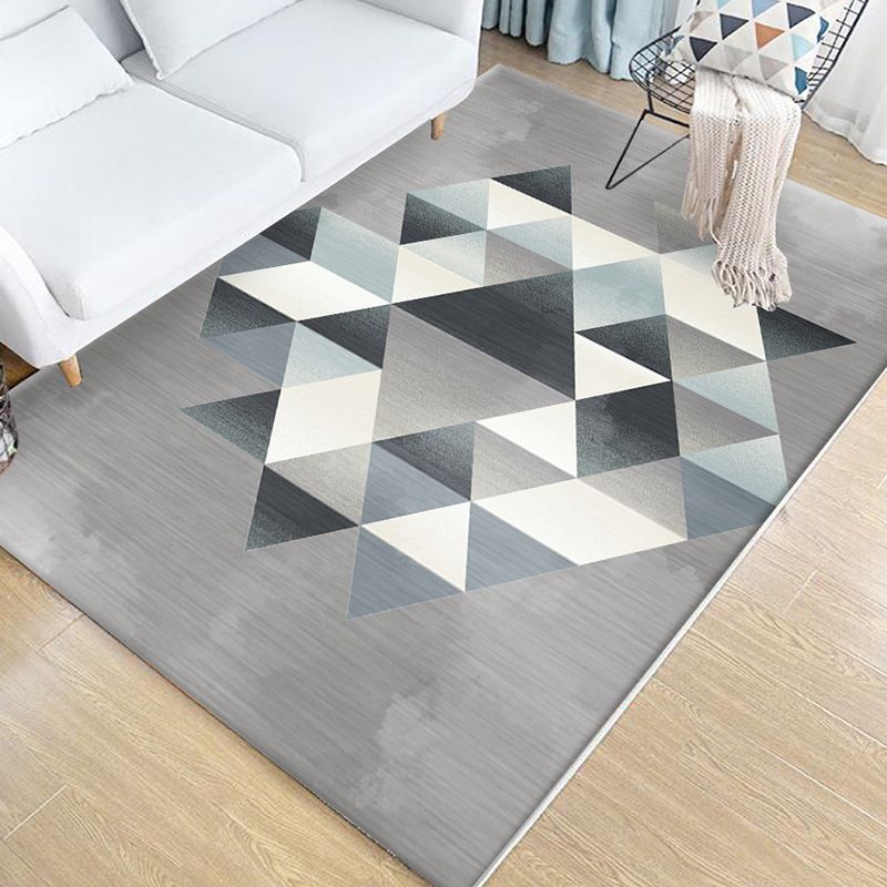 Multi Colored Bedroom Rug Novelty Geo Printed Indoor Rug Polypropylene Anti-Slip Pet Friendly Area Carpet