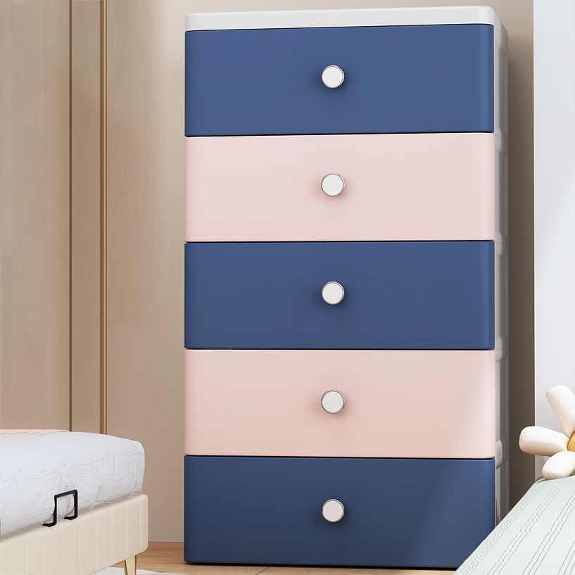 Modern Style Non-Hanging Armoire Plastic Storage Cabinet with Drawers