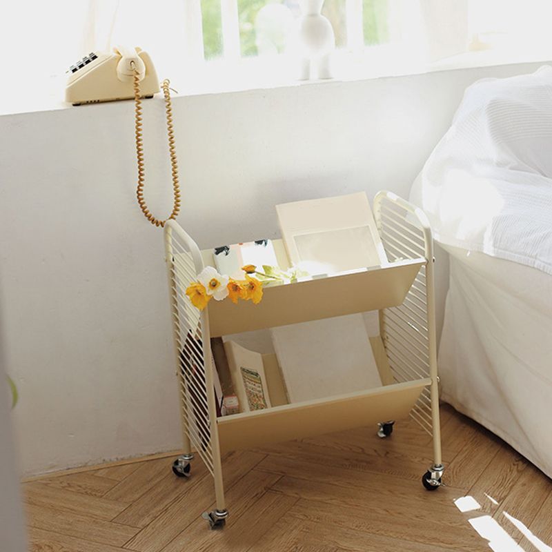 Glam Open Back Bookshelf Standard Metal 2 Shelves Bookcase for Home Office