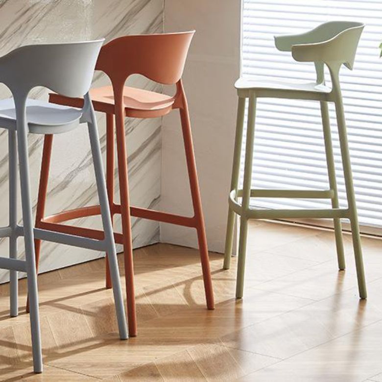 Contemporary Acrylic Bar Stools Indoor Low Back Counter Chair
